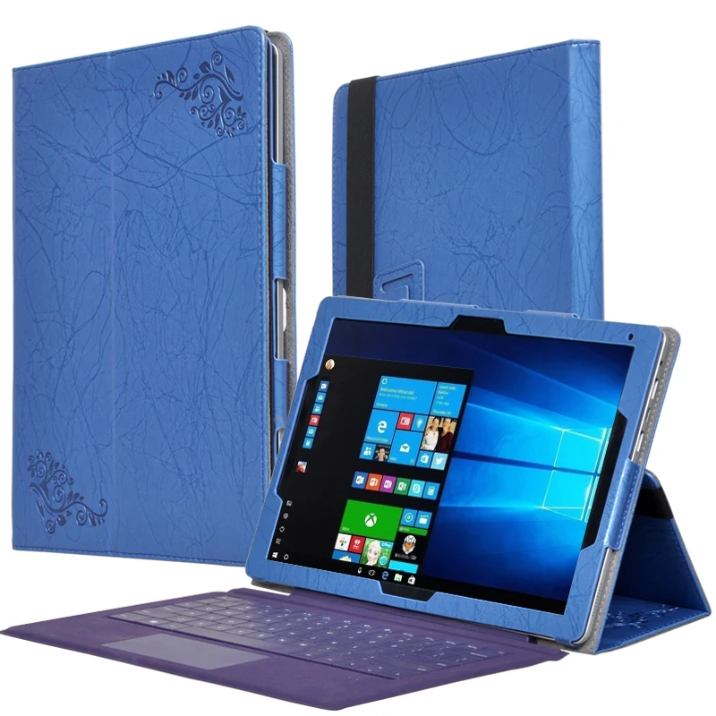 

For CHUWI Surbook Tablet Case Print PU Leather 2in1 Tablet and Keyboard Funda Cover For Chuwi Surbook 12.3 Case + Film + Pen