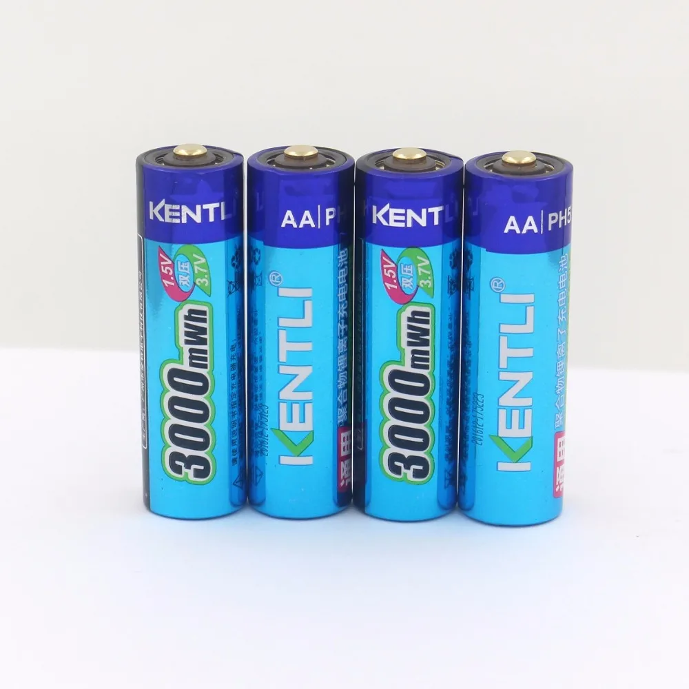 KENTLI 4 шт./лот 3000mWh AA батарея 1 5 V аккумулятор камера литий-полимерная | Электроника