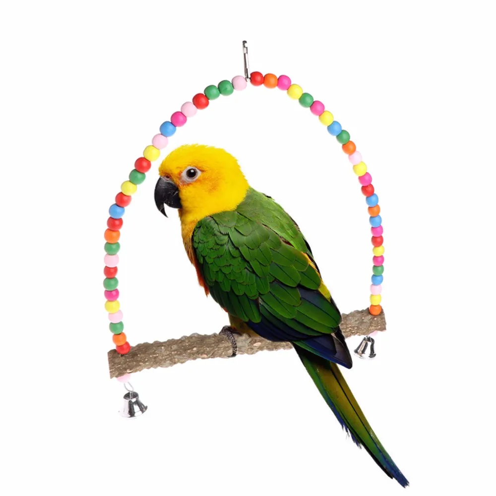 1Pc S/M/L Natural Woods Birds Perch Parrots Stand Holder Hanging Swing