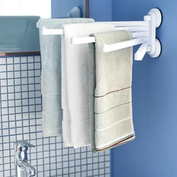 

Suction cup bathroom towel rack Multi-bar towel rack Suction wall towel hook 5-bar Towel hanger