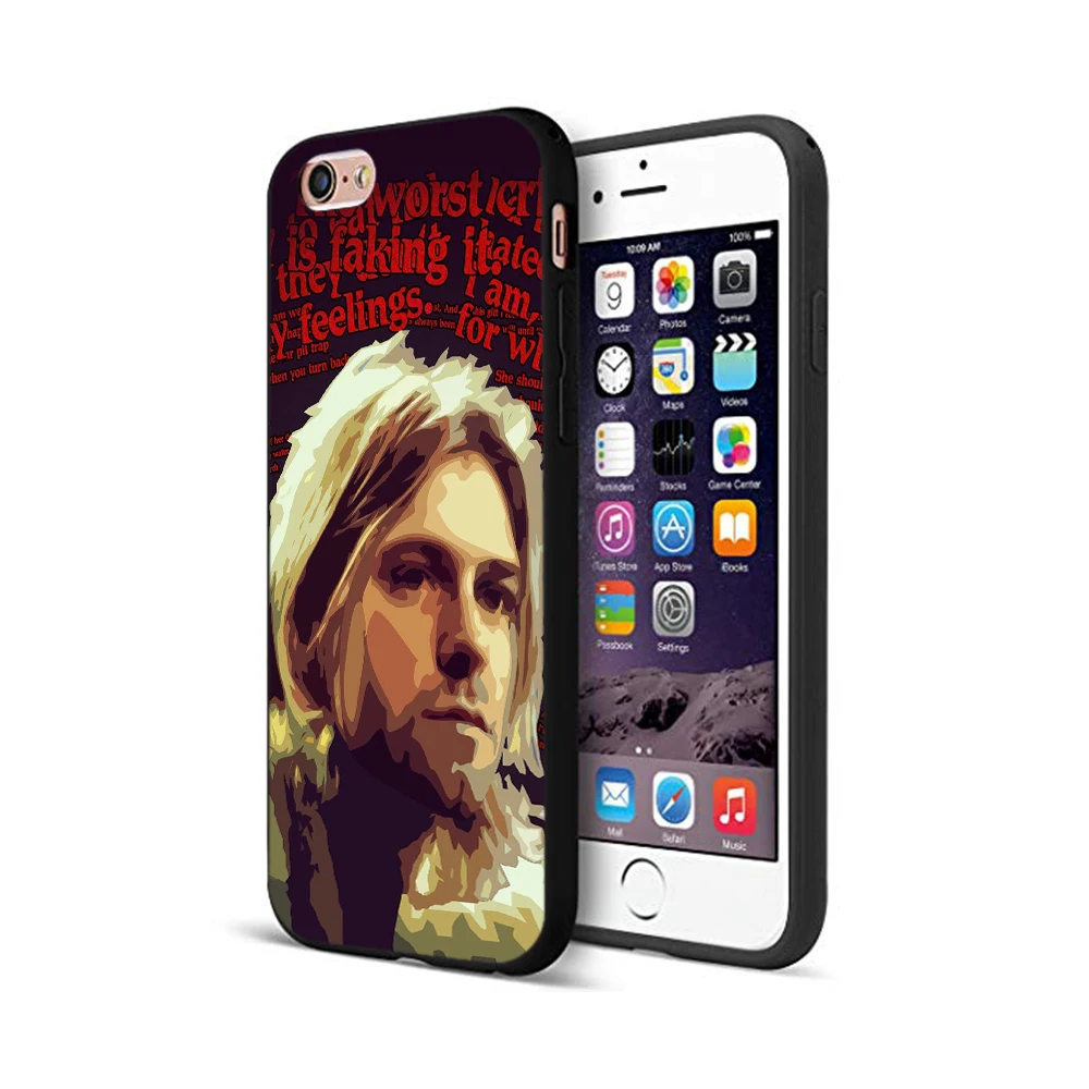 Черный чехол из ТПУ для iphone 5 5s se 6 6s 7 8 plus x 10 силиконовый XR XS 11 pro MAX Nirvana Курта