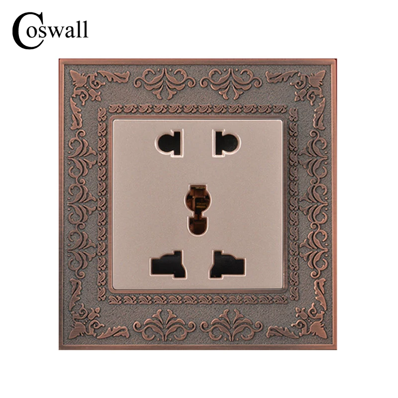 Coswall 4D тиснение панель Роскошные Универсальный 5 отверстий мощность Outlet