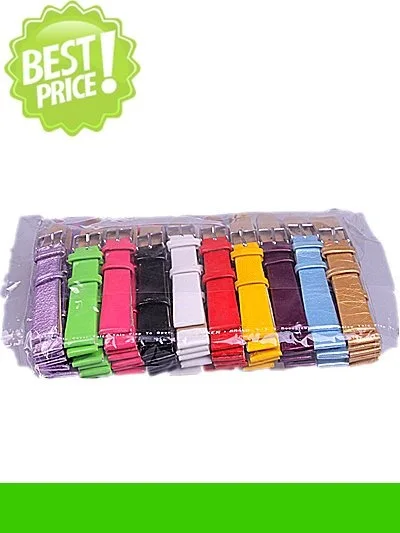

Wholesale Lots 40pcs 14mm leather Imitation Watch Bands 10 colors available