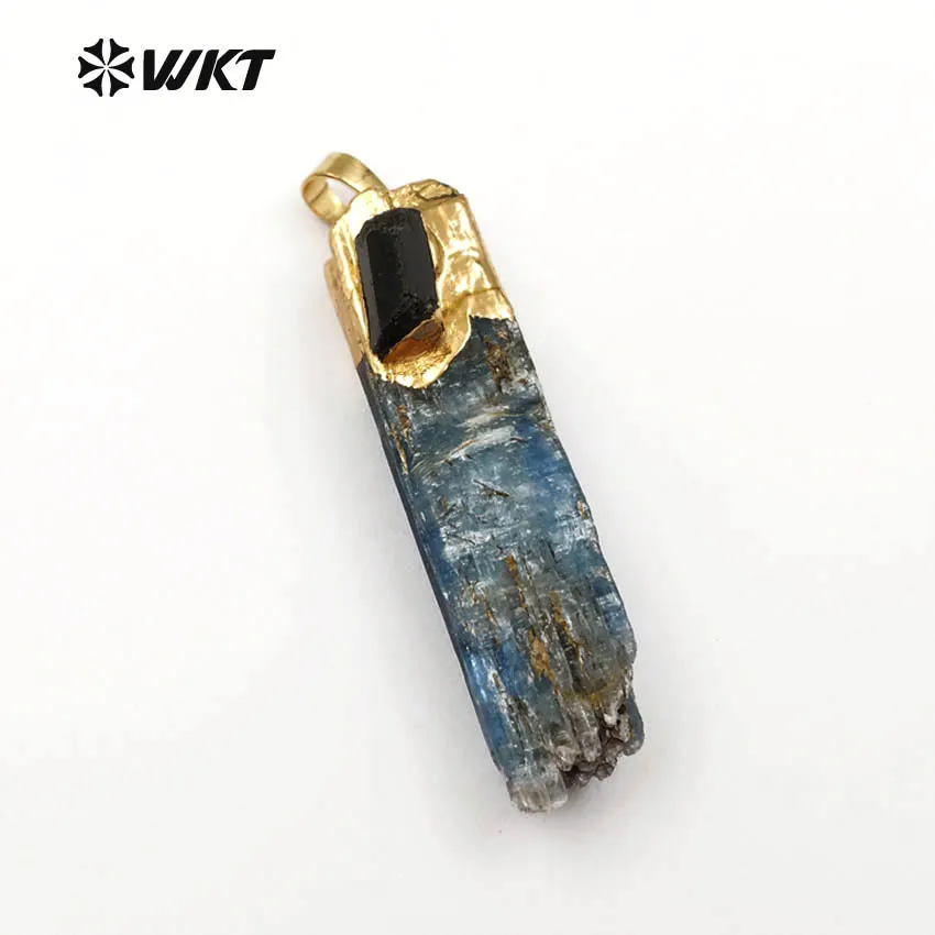 WT P1391 WKT оптовая продажа кулон из натурального камня прямоугольник Синий Кианит с