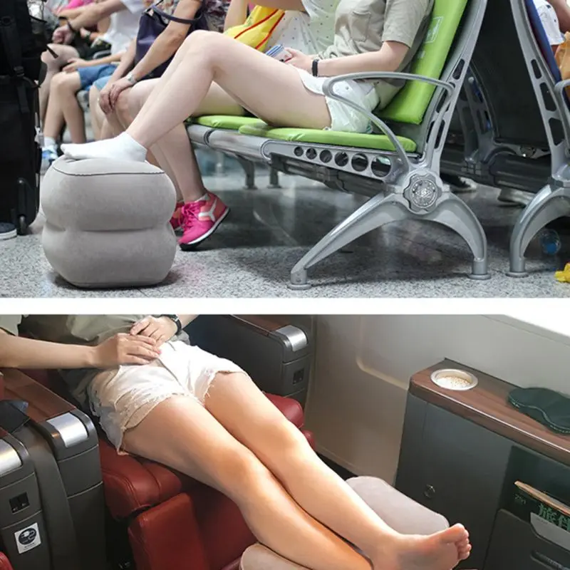 Два клапана регулируемая высота надувная подушка для путешествий Kid Flight подушка для ног Подушка