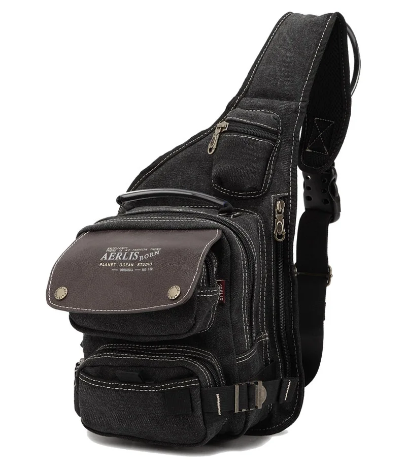 MULTIFUNCTION men Messenger canvas army style shoulder Chest bag Travel