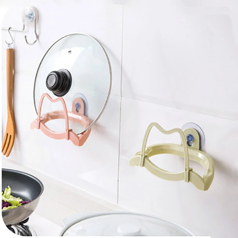 

Plastic Suction Wall - type Lid Storage Rack Versatile and Durable for Kitchen Storage Lid and Chopping Board