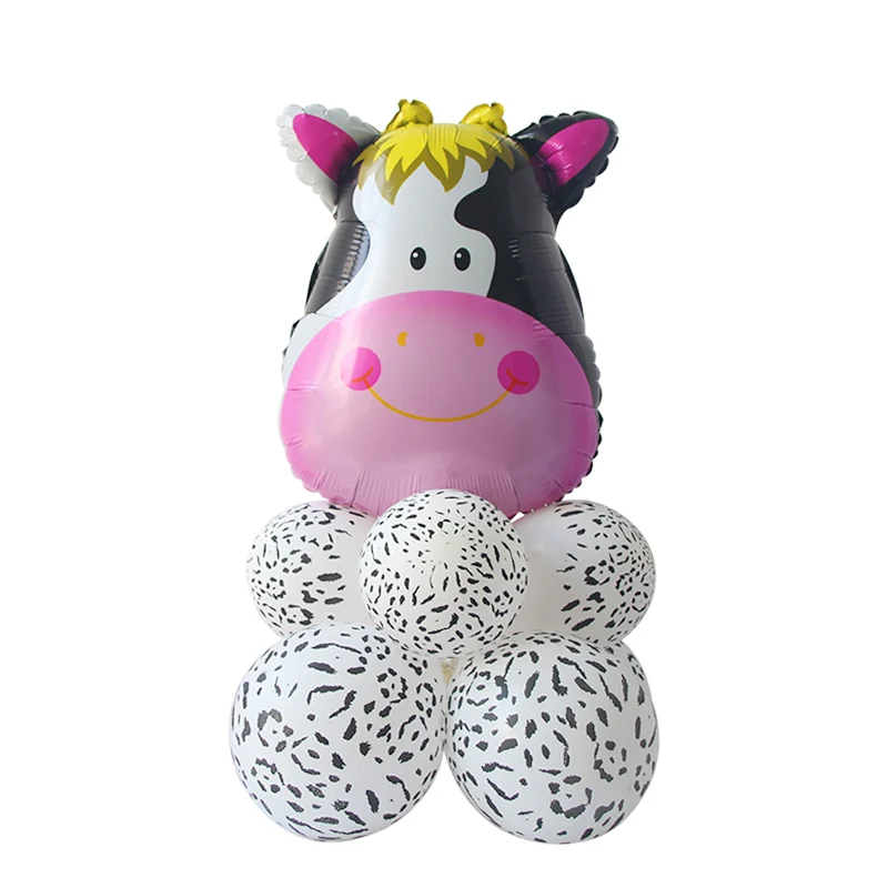 10pcs Balloons 1 Набор воздушные шары из фольги в виде головы животного тигра обезьяны льва гелиевые шары стенд День Рождения Вечеринка ферма тема латексный Декор поставки детские игрушки - Цвет: 10pcs Balloons