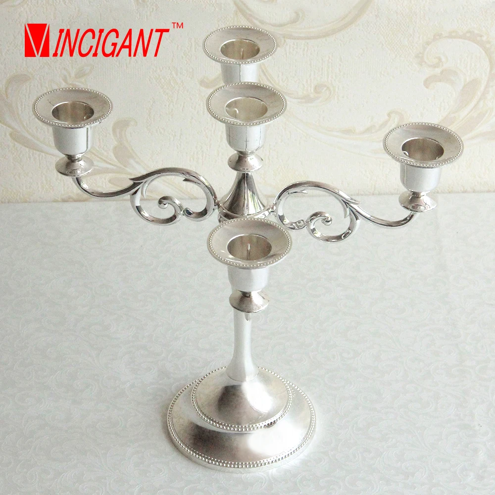 VINCIGANT candle holder metal candle stand silver candlestick