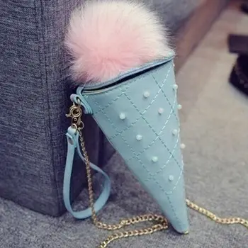 

Fashion Cute Ice Cream Cone Ladies Hand Bags Candy Color Woman Bags Mini Coin Bag Girl Tapered Crossbody Bag for phone