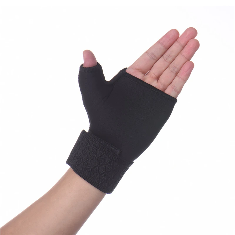 Black Neoprene Adjustable Wrist Hand Support Band Thumb Glove Splint