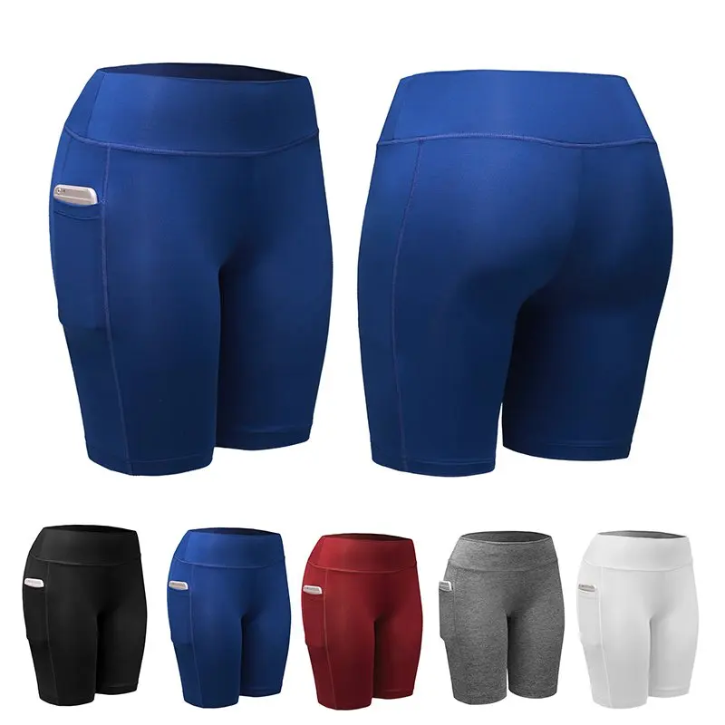 5 цветов, быстросохнущие женские спортивные шорты, женские эластичные шорты для бега, фитнес-шорты с карманом, женские шорты для фитнеса и тренировок