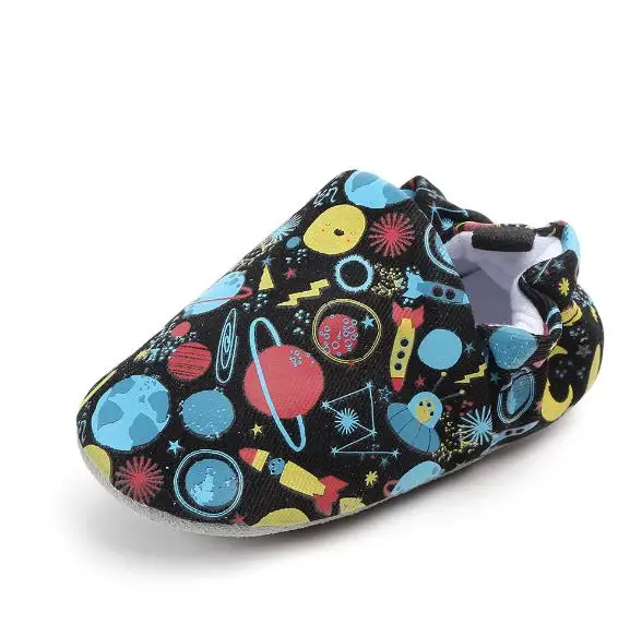 Стиль; детская обувь с животным принтом из искусственной кожи; обувь для малышей; Брендовая детская обувь - Цвет: Blue Planet