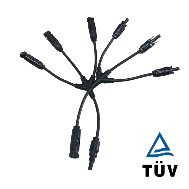 

2 Pair Y Solar Panel Cable Connector Branch 1 To 3 Type Male & Female