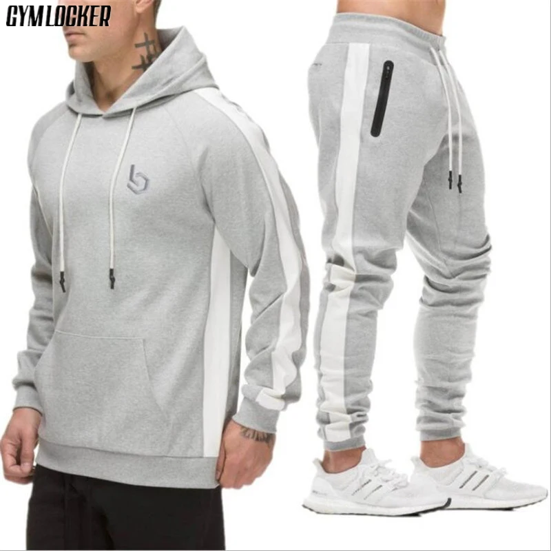 GYMLOCKER Men's Sportwear Suit Sweatshirt Tracksuit Leisure sets Zipper