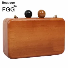 Mujeres de la Marca famosa Bolso De Madera Caja de Madera de Embrague Bolso de Las Señoras Del Partido de Tarde Día Estuche Rígido Embragues Bolso Minaudiere