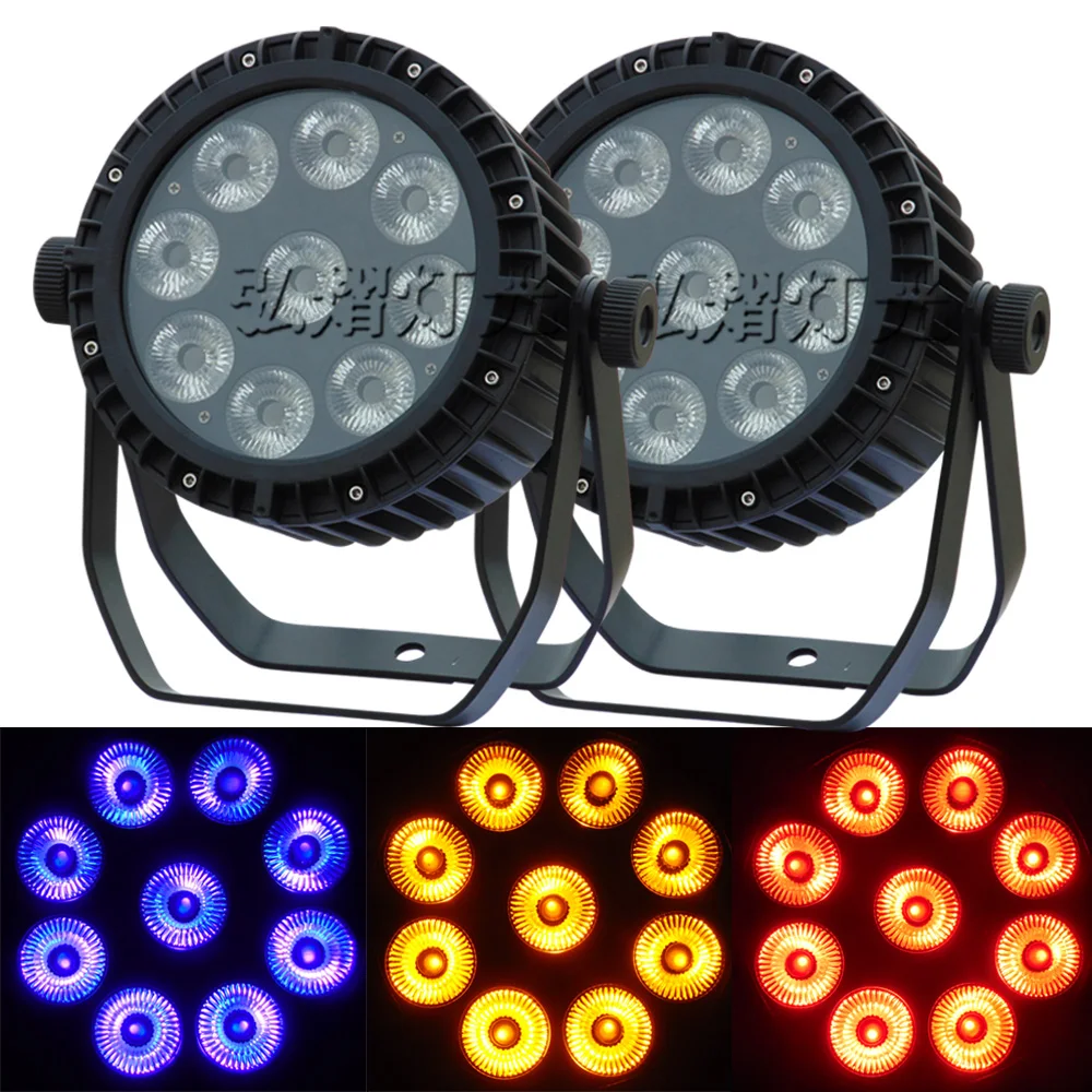 

2pcs/lot Outdoor 9X18W RGBWA 6in1 Mini LED PAR Light DMX Waterproof PAR 9 Stage Lighting DJ Disco Party Lights