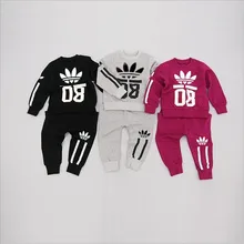 2016 Baby Set Long Sleeve Cotton Baby Girl Baby Boy Clothes Baby Suits high quality Children Set T-Shirt + Pant Spring 3Colors