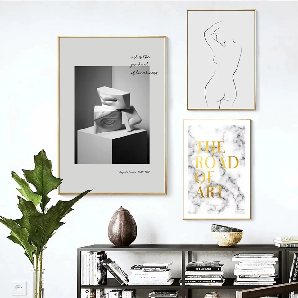 Abstract Sculpture Modern Stick Figure Posters And Prints Wall Art Canvas Painting Quotes Wall Pictures For Living Room Unframed