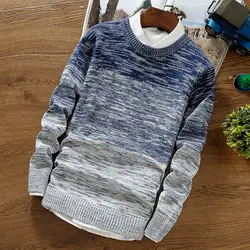 Для мужчин свитера шерстяной пуловер для мужчин брендовая одежда Повседневное свитер с круглым вырезом Для мужчин в горошек хлопковая