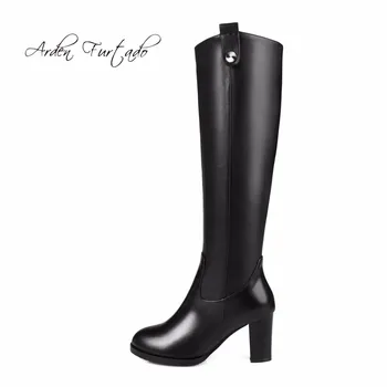 

Arden Furtado 2018 small size 30-33 big size 40-45 genuine leather fashion shoes women customize the shaft size knee high boots