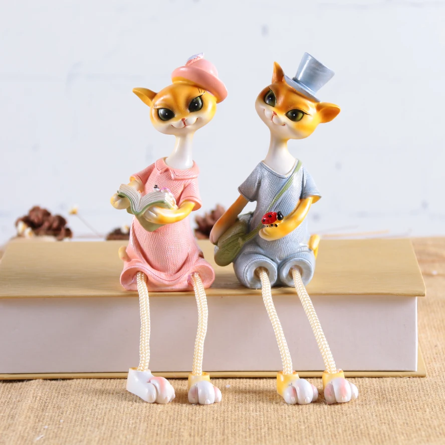 Goedkoop De Kat Ornamenten Hars Ambachten Sieraden Decoratie Decoratie Woninginrichting Woonkamer Tuin Huwelijksgeschenken Verjaardag Meisje