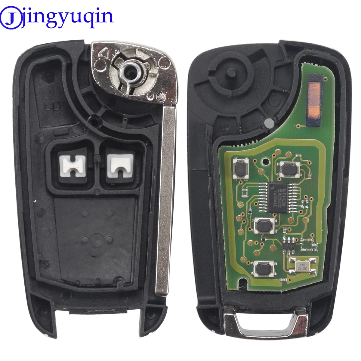 jingyuqin Car Remote Key Suit for Chevrolet Malibu Cruze Aveo Spark Sail 2/3/4 Buttons 433/315MHz Control Alarm Fob