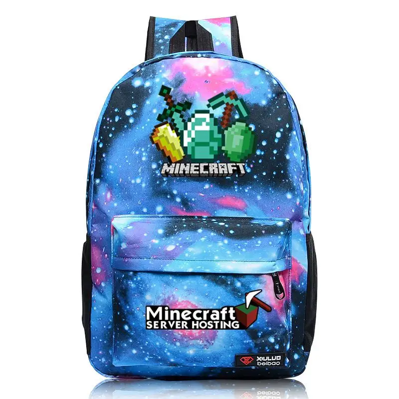 New Minecraft Backpack Royal Oxford Minecraft Glowing School Bag model