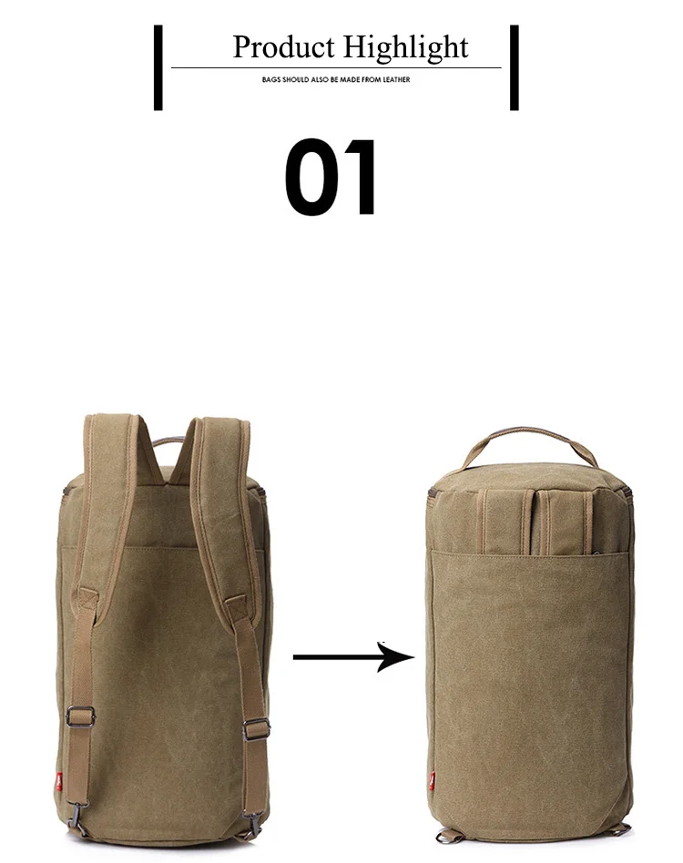 Men's Canvas Travel Backpack Large Mutifuction Vintage Weekends Rucksack Male Fashion Hand Duffle Luggage Overnight Bag for men (3)
