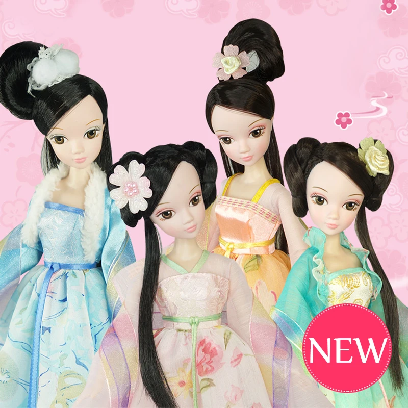 

SGDOLL 2019 Four Season Fairy Joint Chinese Traditional Doll Spring Summer Autumn Winter Doll Accessories For Girls Children Toy