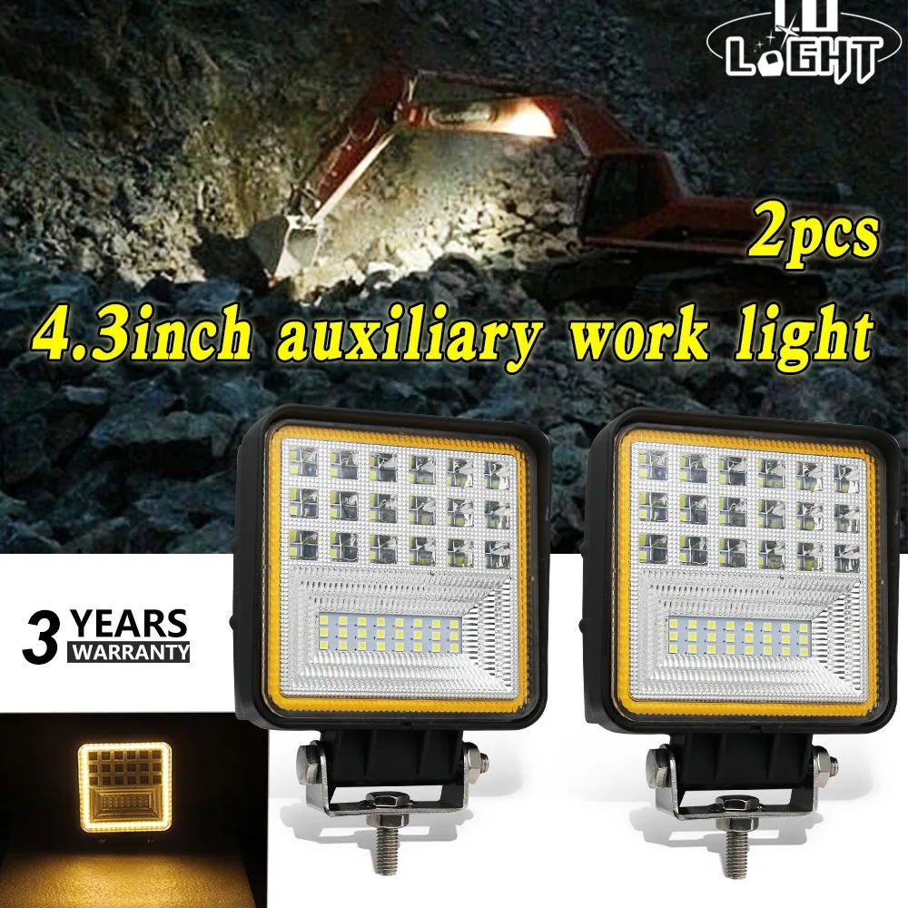 

CO LIGHT 63W 4.3"LED Work Light 12V 24V Flood Fog Light for Offroad ATV Tractor Train Boat Toyota Uaz Auto Daytime Running Light