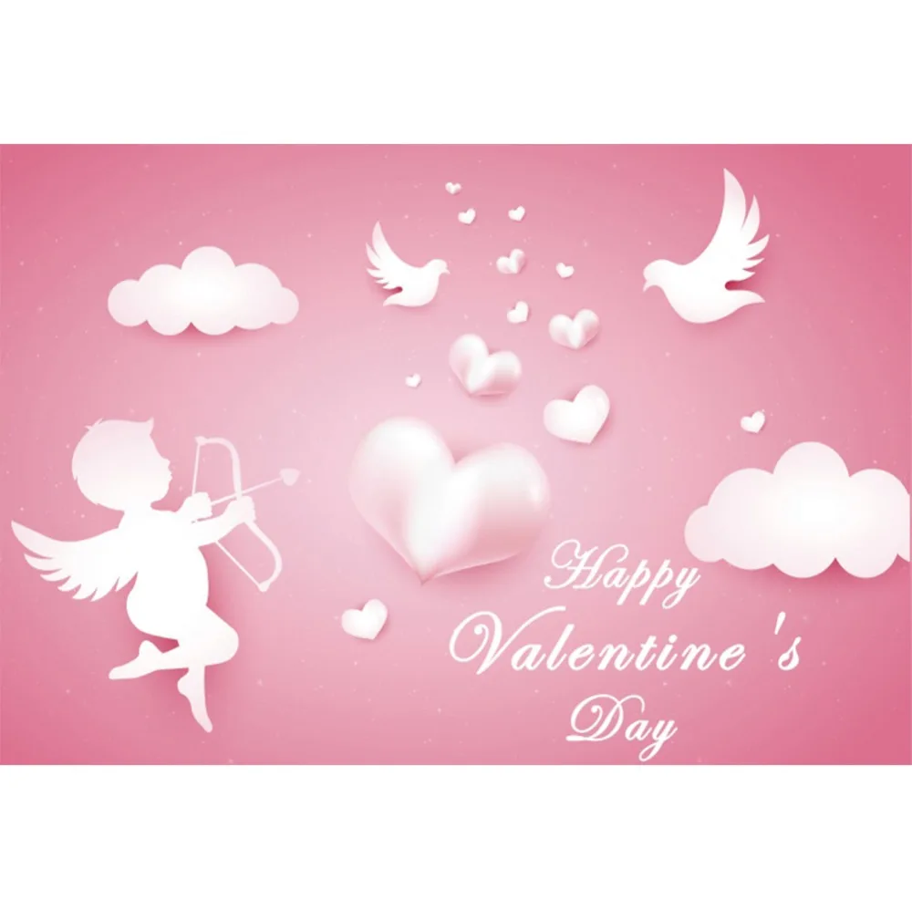 

Laeacco Happy Valentine's Day Photography Background Cupid Love Arrow Heart Clouds Scene Photographic Backdrop For Photo Studio