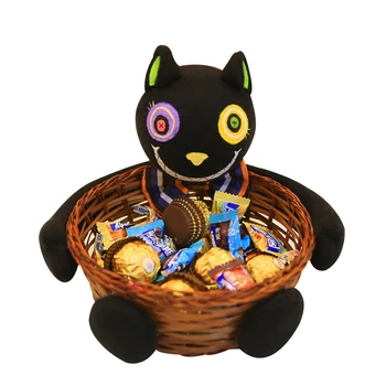 

Candy Basket Fruit Halloween Candy Storage Pumpkin Ghost Black Cat Basket Bar Ktv Halloween Decorative Doll Ornaments P15