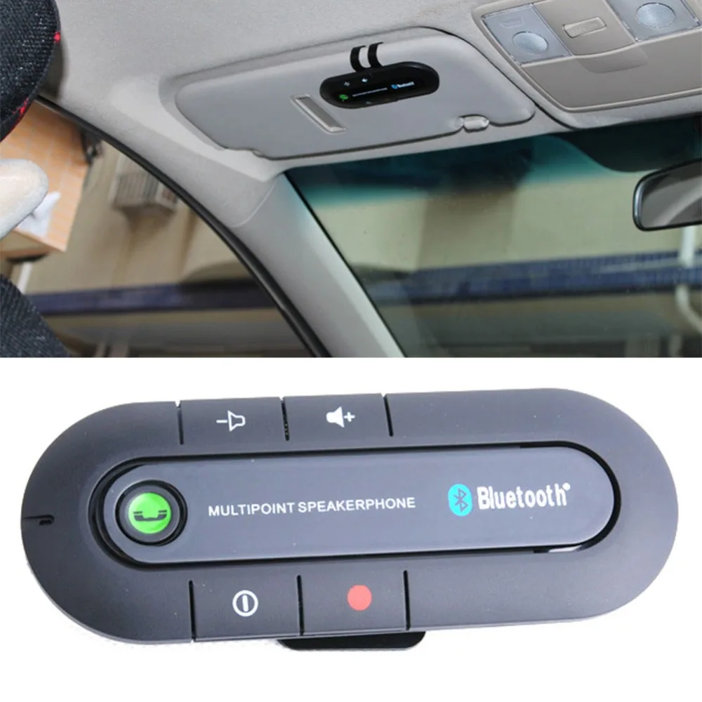 Bluetooth автомобильный комплект громкой связи беспроводной Bluetooth динамик телефон MP3 музыкальный плеер Портативный полезный клип динамик телефон с автомобильным зарядным устройством