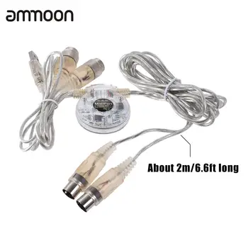 

High-quality 2 Meters/ 6.6 Feet MIDI Cable Cord USB Interface Adapter Dual 5-Pin Male to Dual Female for Keyboard Connection
