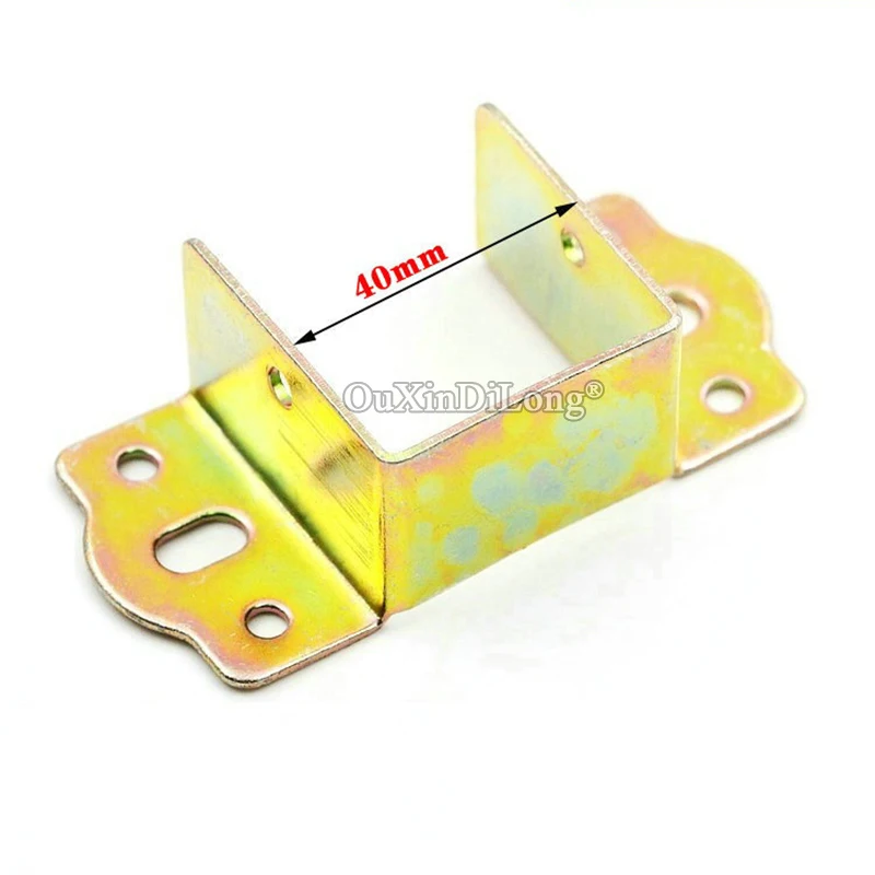 cheap Brand New 20PCS Lot Metal Bed Rail Brackets 40mm Hanger Buckle Accessories Furniture Frame Support Brackets Connectors