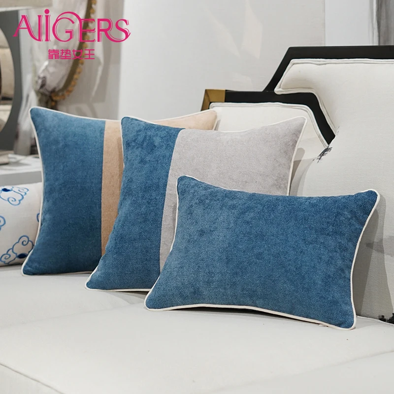 Comprar Avigers lujo azul terciopelo cojín cubierta americana estilo Patchwork almohada Emoji Navidad Home sofá decorativo almohada