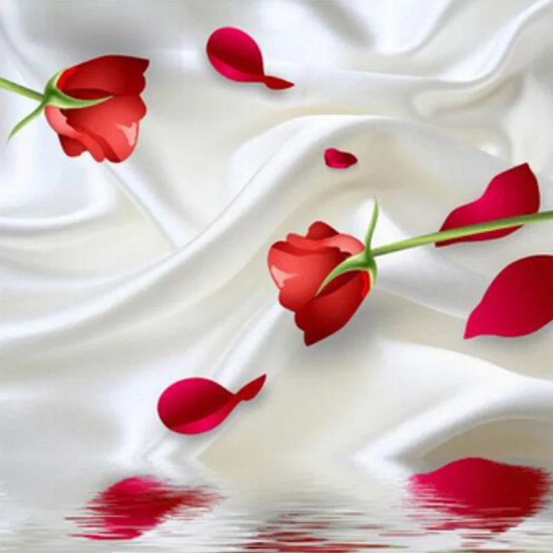 Романтическая роза 3D шелковые обои современный простой прикроватный Дворец бракосочетаний Декор интерьера нетканый Фреска Papel де Parede цветочный