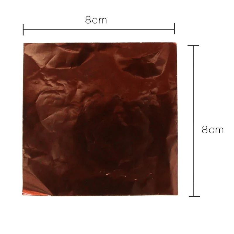 100 шт./лот, цветная оберточная бумага для конфет, шоколада, чая, Листьев, s, Оловянная фольга, s, сделай сам, для украшения пищевых кондитерских изделий, упаковочная бумага из фольги 8*8 см