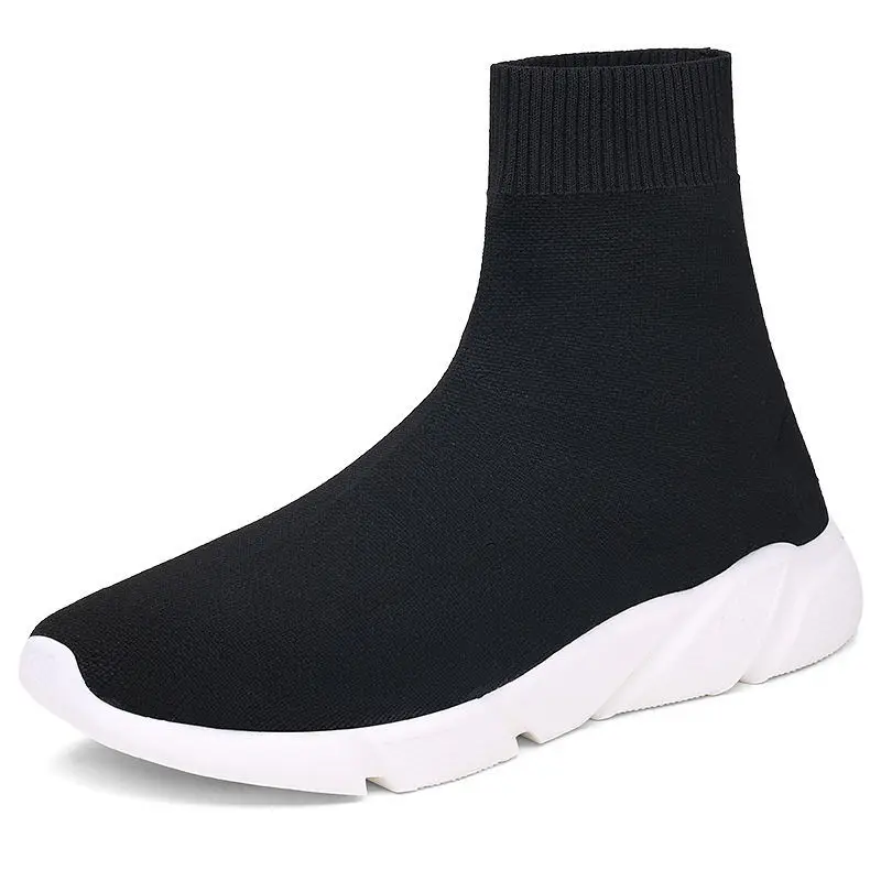 

2019 Brand Comfortable Sports Shoes Women Wild Elastic Socks Sneakers Female High-top Ankle Boots Black Adult Men Running Shoes