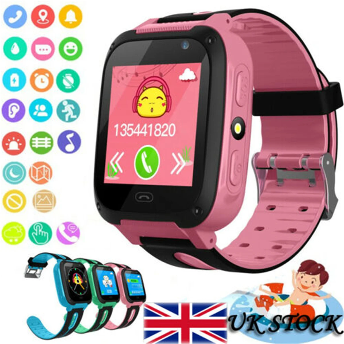 

Children Smart Watch Anti-lost Kids Safe LBS Not GPS Locator GSM Touch Screen Tracker SOS Call Phone For Kids Android IOS