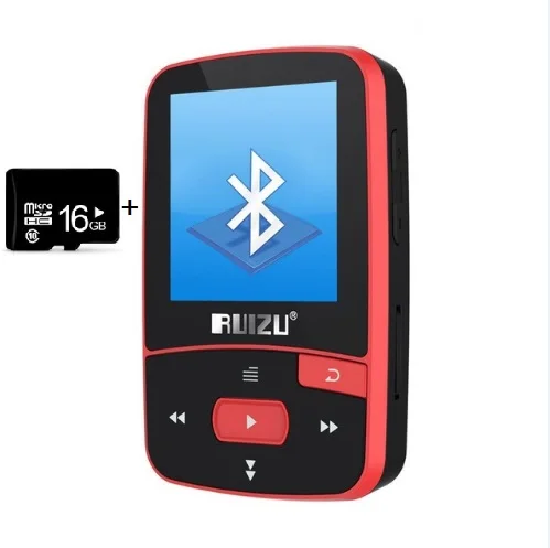 Ruidu X50 Спортивный Bluetooth MP3-плеер 8 Гб мини клип с экраном Поддержка FM, запись, электронная книга, часы, шагомер vFzsSS29bp - Цвет: red with 16gb