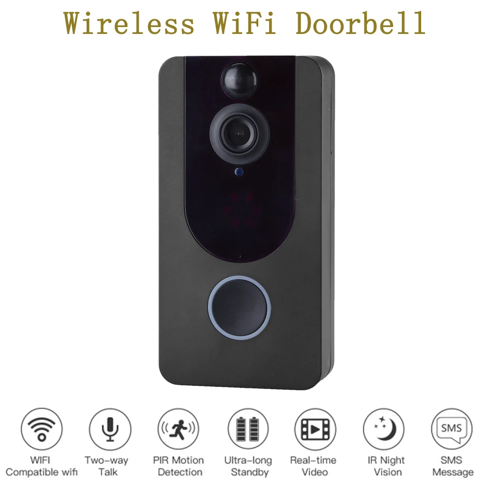 

Smart WIFI Doorbell 1080P Wireless Door-Bell Cameras IR Motion Detected Alarm Security For Home Android & IOS APP Video Eyes