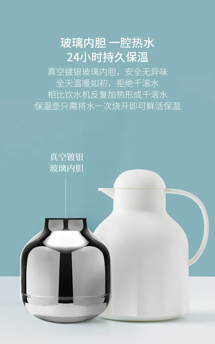 Xiaomi Jordan& Judy модный Теплоизоляционный горшок, бытовой чайник, 1л, Термос со стеклянным вкладышем, бутылка для воды, термос для дома, офиса, кафе