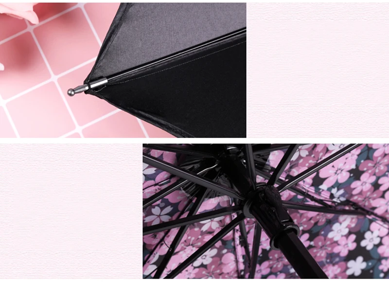 Sakura small fresh ins girl heart folding goddess umbrella dual-use female sun umbrella wpc sunscreen UV protection35