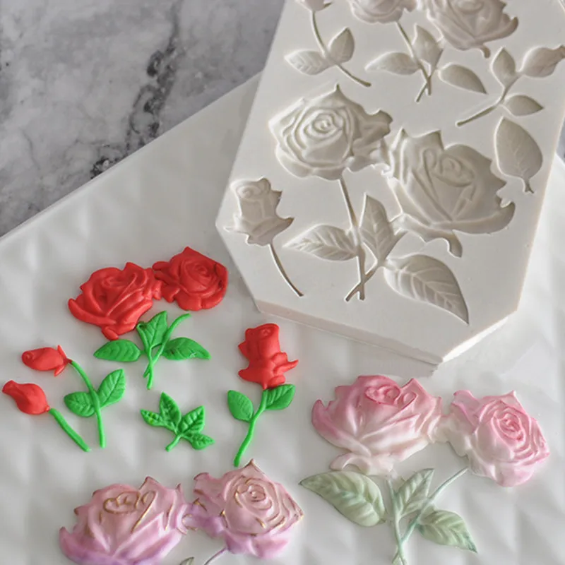 1PC Rose Bouquet Silicone Mold DIY Chocolate Fudge Mold Baking Pan Kitchen Accessories 