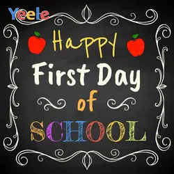 Yeele Happy 1st Day Of School черный плакат венок фотографии фоны сцены дети фотографические фоны для фотостудии