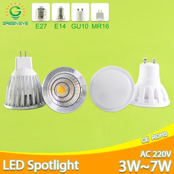 

LED Lamp GU10 MR16 E27 E14 LED Bulb 3W 5W 6W 7W AC 220V 240V Lampada aluminum LED Spotlight Energy Saving Home Lighting