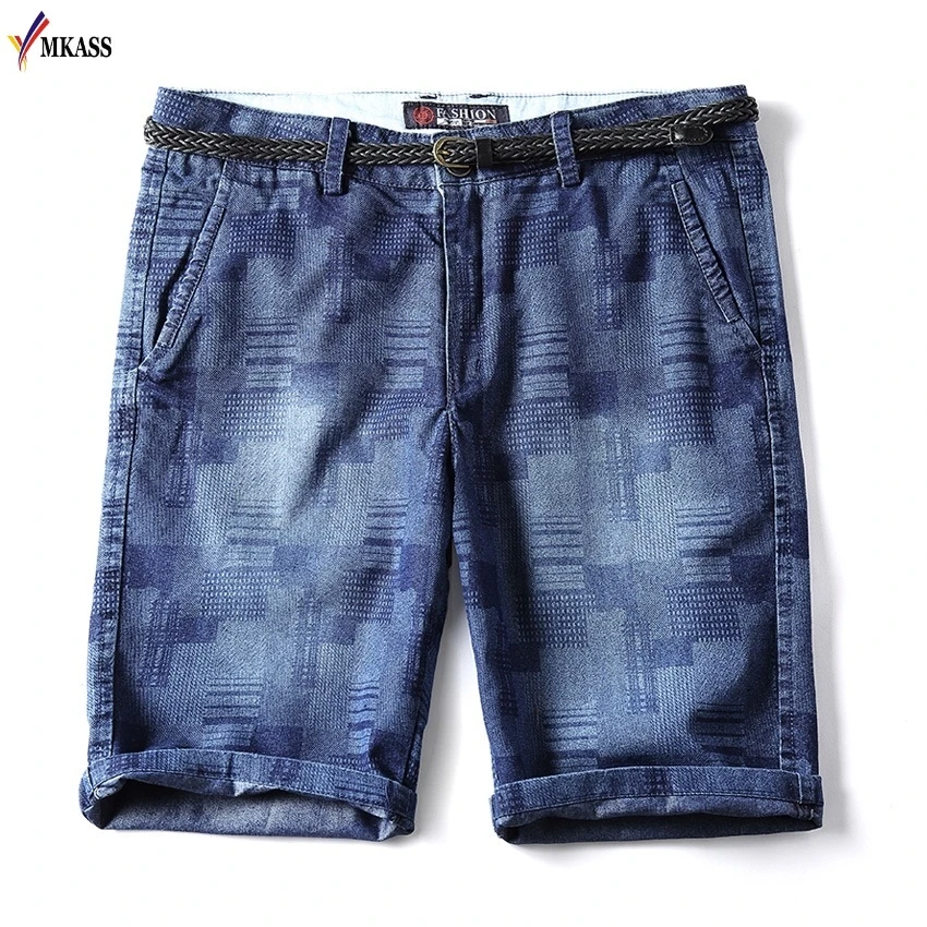 New Brand Denim Shorts Mens Patchwork Short Jeans Men Casual 100% Cotton High Quality Youth Knee Length Classic Shorts Male
