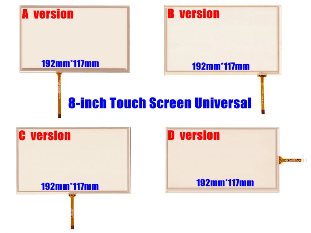 

New 8''inch 192mm*117mm Touch Screen Digitizer Panel for Car Navigation DVD, HSD080IDW1 - C00/C01, AT080TN64, AT080TN03